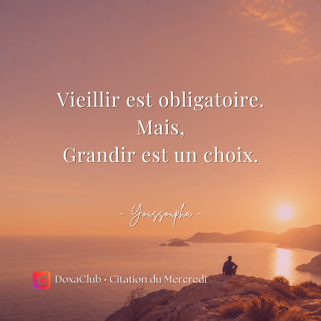 Vieillir est obligatoire. Grandir est un choix.